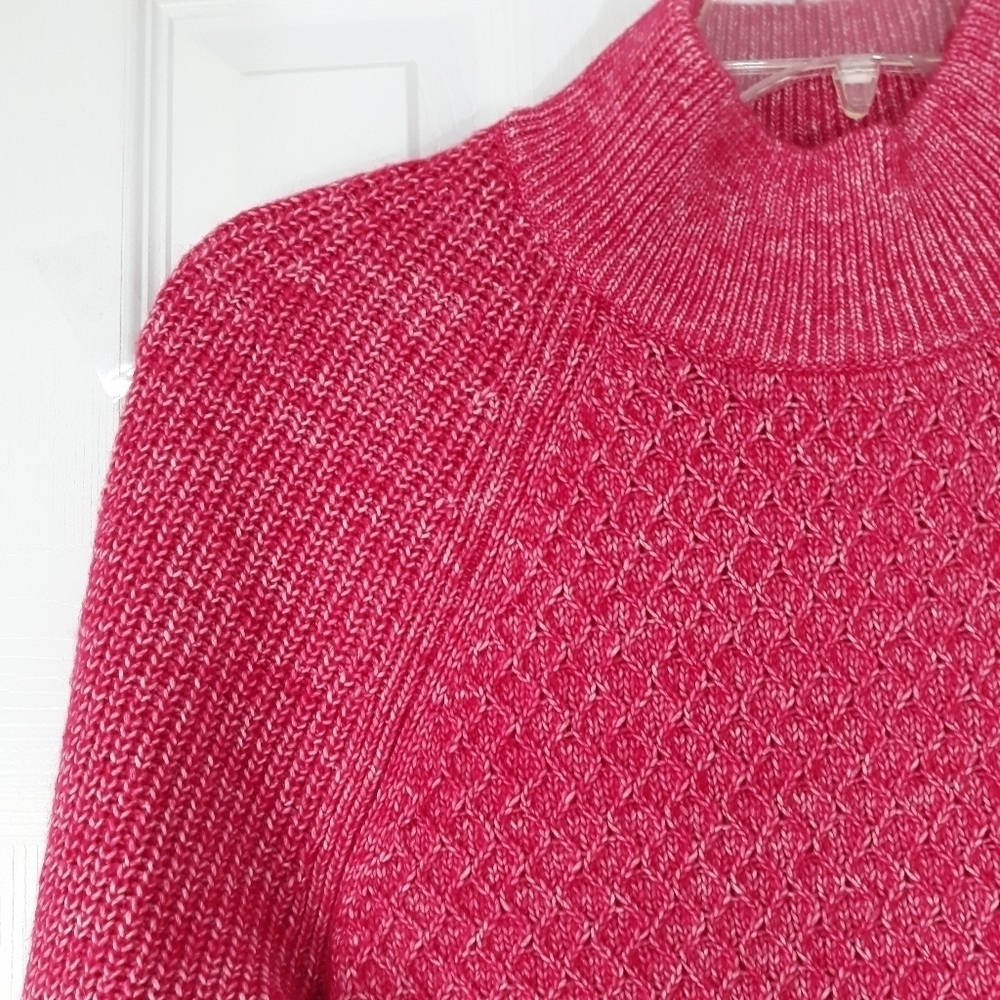 Talbots Plus texturized stitch Sweater twist Knit Long-Sleeve Fuchsia Size 1X - Picture 3 of 14